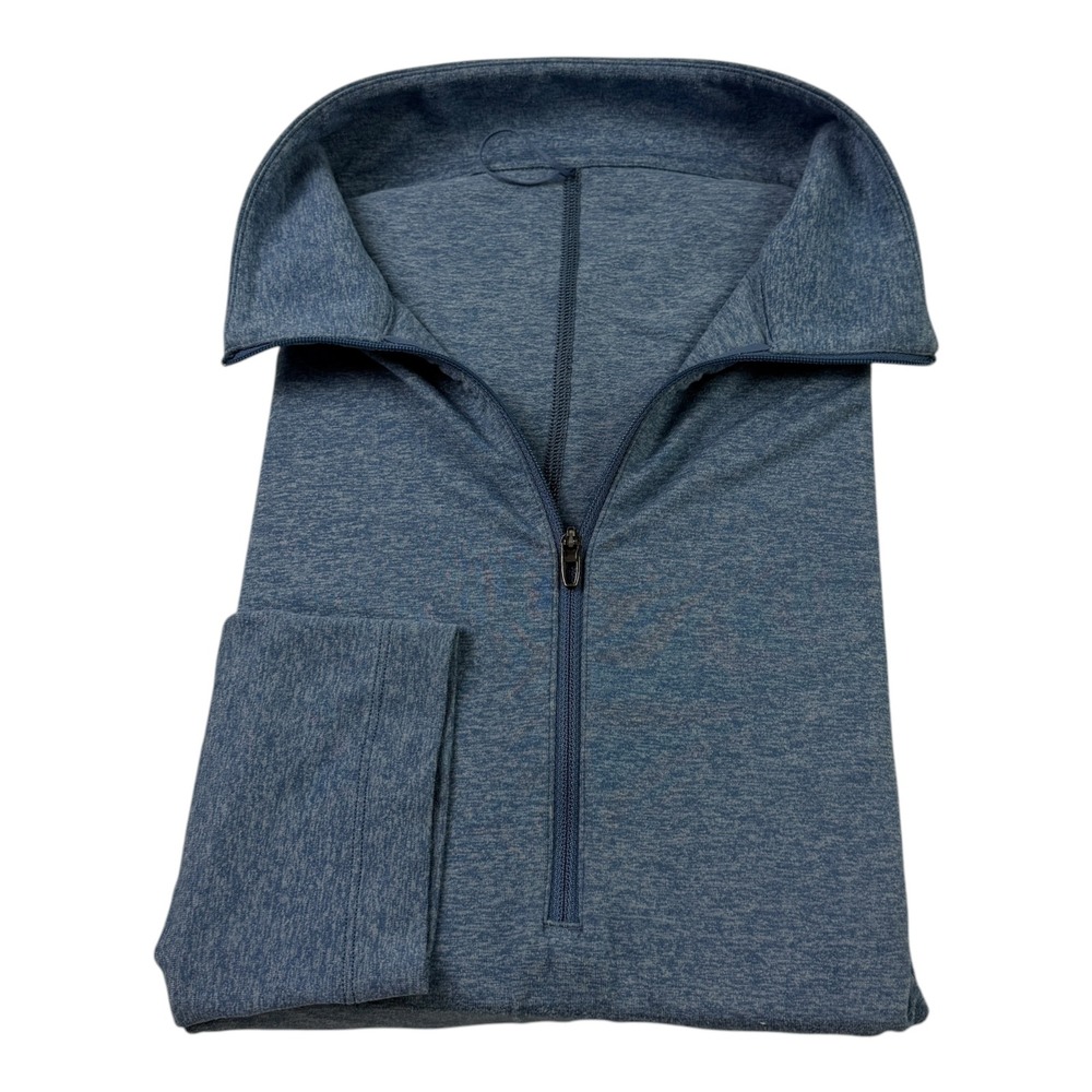 Lululemon Mens XL Blue Heathered 1/4 Zip Active Pullover Sweater Long Sleeve